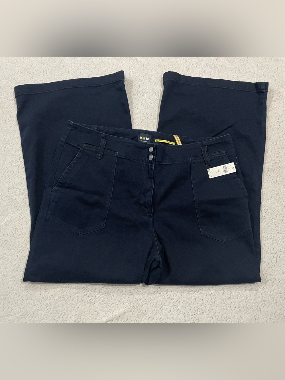 Maeve Anthropologie Dark Navy Wide Leg Jeans